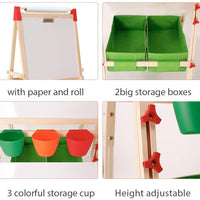 Ealing Baby Art Easel for Kids-3-In-1Art Easelwith Dry-Erase Board, Chalkboard and Paper Roll -Standing Art Easelwith Art Supply Storage, Magnetic Letter and Numbers–GreenColorLearningKid Easel
