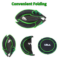 EALING BABY 36'' Kids Trampoline-Mini Trampoline With Foldable Bungee -Toddler TrampolineWith Rebounder Adjustable Handrail And Padded Cover -Black -Green Outdoor-Indoor TrampolineFor Exercise