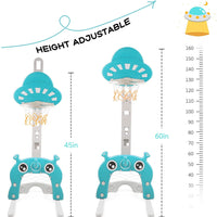 EALING BABY 5-in-1 Toddler Basketball Hoop IndoorSports Activity Center -Soccer Goal, Golf, Ring Toss -Durable Play Set With Balls, Clubs, Pump, Rings -Multi-functionIndoorToddler Sports ToyFor Kids 3-12 Years Old –Green UFO