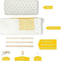 EALING BABY Kids Teepee Tent-Foldable Cotton Canvas Kids Playhouse with Tent Mat -Teepee Tent with Windows and Door Curtains -Outdoor andIndoor Playhouse-White and YellowPlay Tent for Boys and Girls