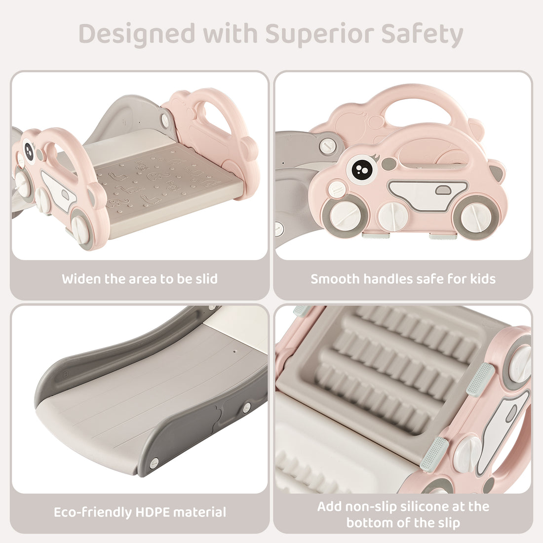 DUKE BABY Toddler Sofa and Bed-side Slide - Pink