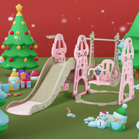 Duke Baby 4 in1 Swing and Slide Playset with Basketball Hoop - Pink