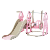 Duke Baby 4 in1 Swing and Slide Playset with Basketball Hoop - Pink