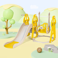 Duke Baby 4 in1 Swing and Slide Playset with Basketball Hoop - Yellow