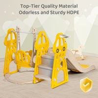 Duke Baby 4 in1 Swing and Slide Playset with Basketball Hoop - Yellow
