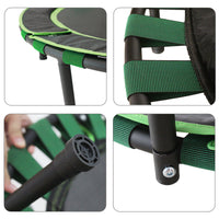 EALING BABY 36'' Kids Trampoline-Mini Trampoline With Foldable Bungee -Toddler TrampolineWith Rebounder Adjustable Handrail And Padded Cover -Black -Green Outdoor-Indoor TrampolineFor Exercise