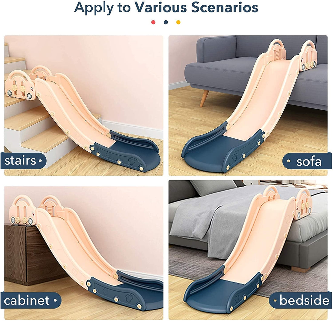 EALING BABY Kids Indoor Sofa Slide Stair Slide Attachment to Toddler Bed and Nugget Couch, Best Accessory to Toy Playground and Bedroom, Pink and Blue