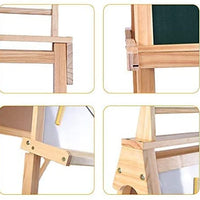 EALING BABY Art Easel For Kids With Dry-Erase Board, Chalkboard, Paper Roll, Art Supply Tray, Magnetic Letter And NumbersEasel Accessories, Kids ArtLearning Toys–Natural Wood Color