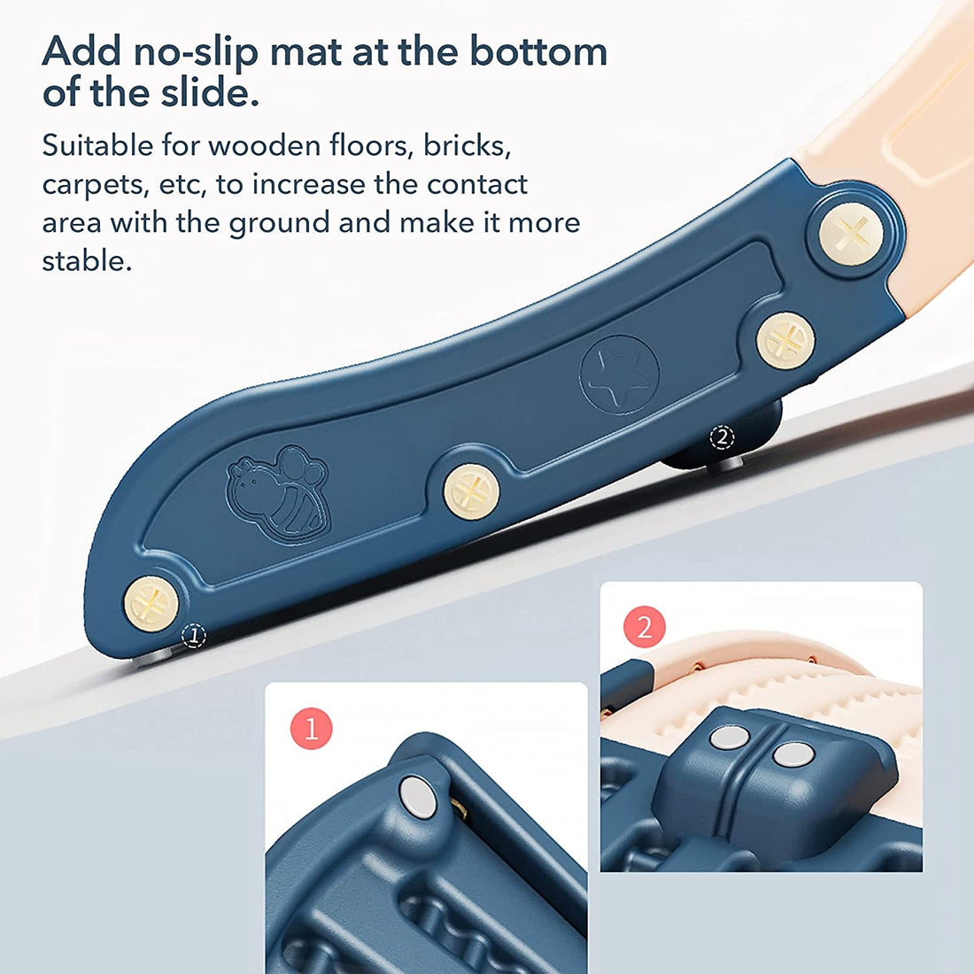 EALING BABY Kids Indoor Sofa Slide Stair Slide Attachment to Toddler Bed and Nugget Couch, Best Accessory to Toy Playground and Bedroom, Pink and Blue