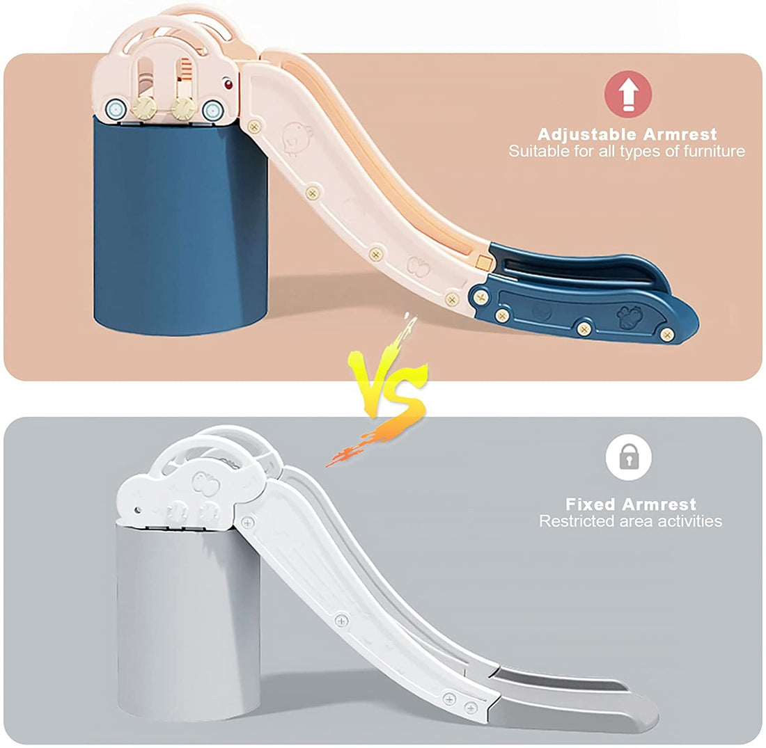 EALING BABY Kids Indoor Sofa Slide Stair Slide Attachment to Toddler Bed and Nugget Couch, Best Accessory to Toy Playground and Bedroom, Pink and Blue