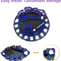 EALING BABY 36'' Kids Trampoline-Mini Trampoline With Foldable Bungee -Toddler TrampolineWith Rebounder Adjustable Handrail And Padded Cover -Black -Purple Outdoor-Indoor Trampoline For Exercise