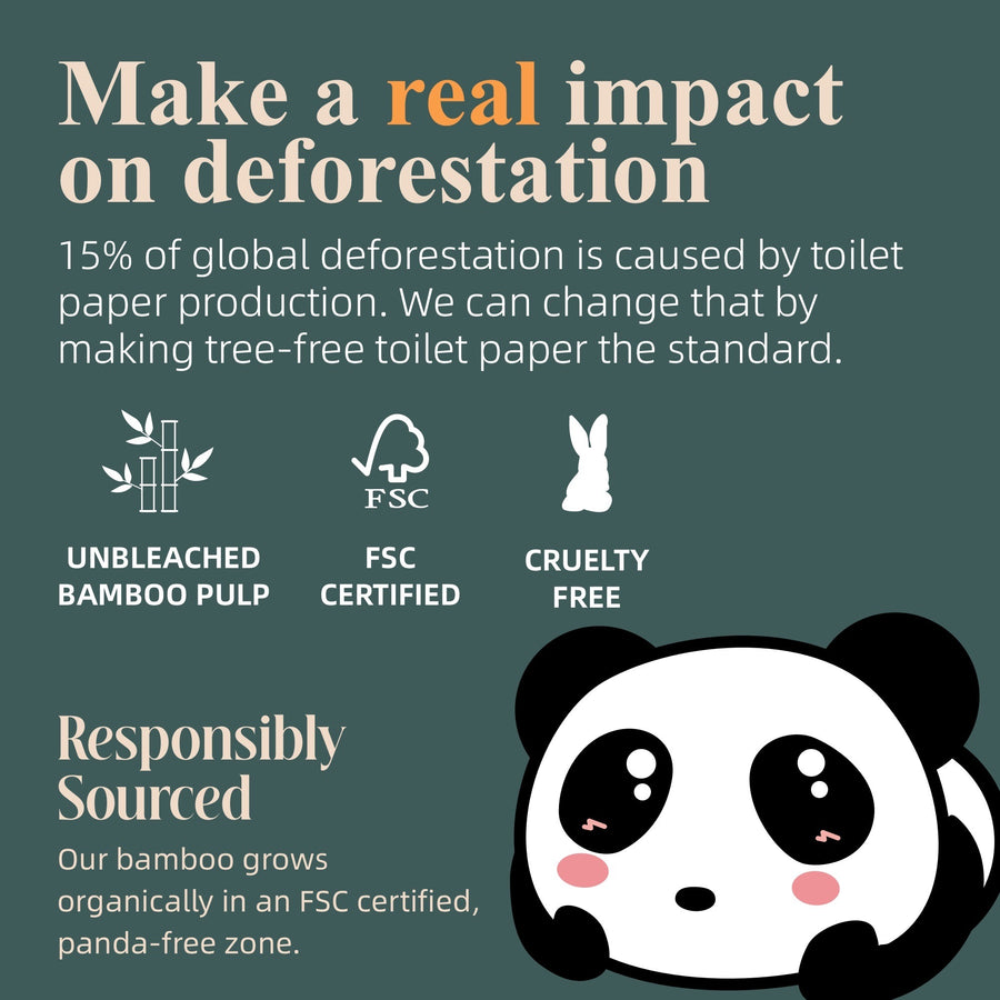 100% Tree-free Eco-friendly Bamboo Toilet Paper