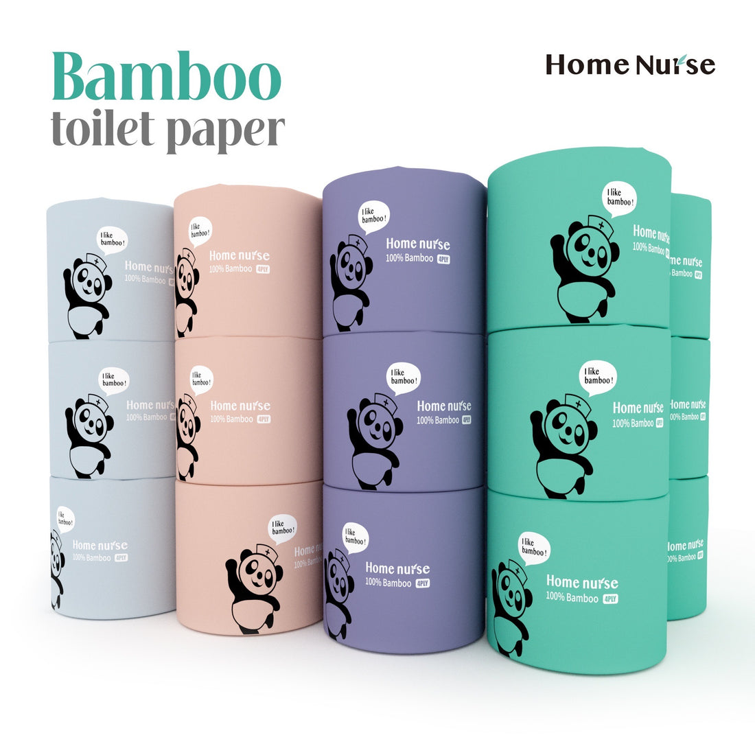 100% Tree-free Eco-friendly Bamboo Toilet Paper