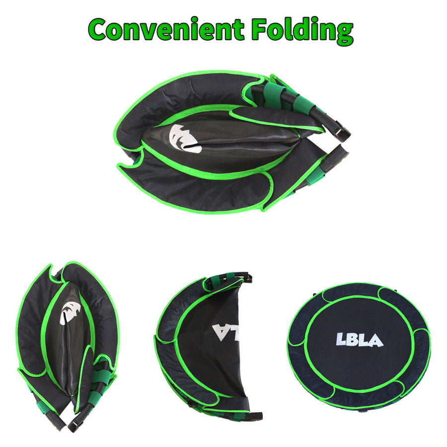 EALING BABY 36'' Kids Trampoline-Mini Trampoline With Foldable Bungee -Toddler TrampolineWith Rebounder Adjustable Handrail And Padded Cover -Black -Green Outdoor-Indoor TrampolineFor Exercise