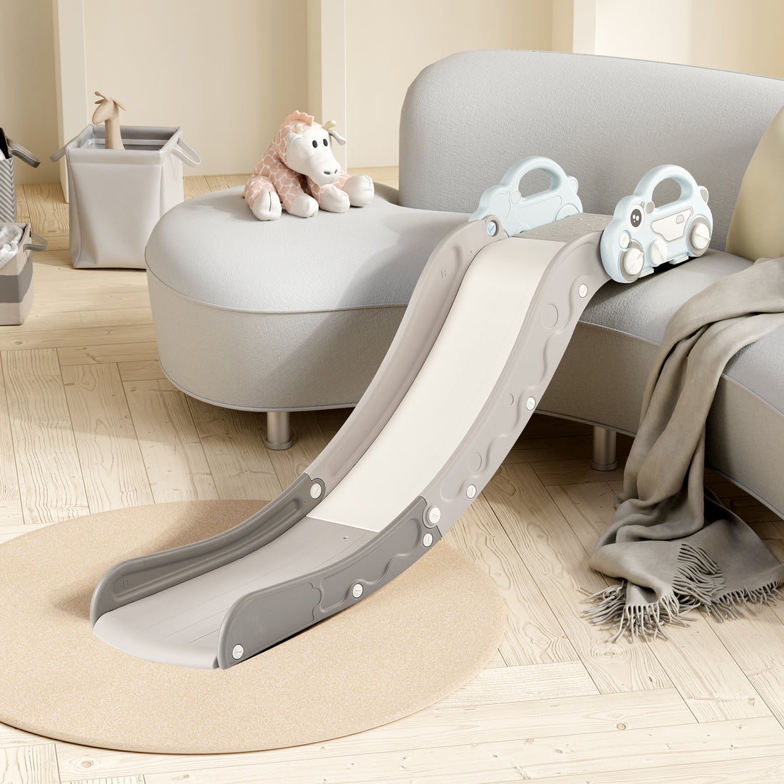 DUKE BABY Toddler Sofa and Bed-side Slide - Blue