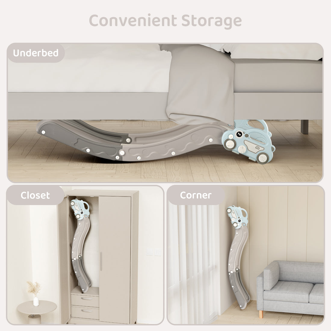 DUKE BABY Toddler Sofa and Bed-side Slide - Blue
