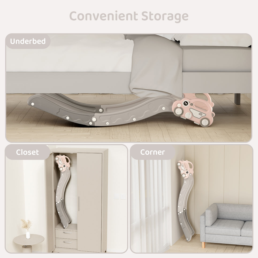 DUKE BABY Toddler Sofa and Bed-side Slide - Pink