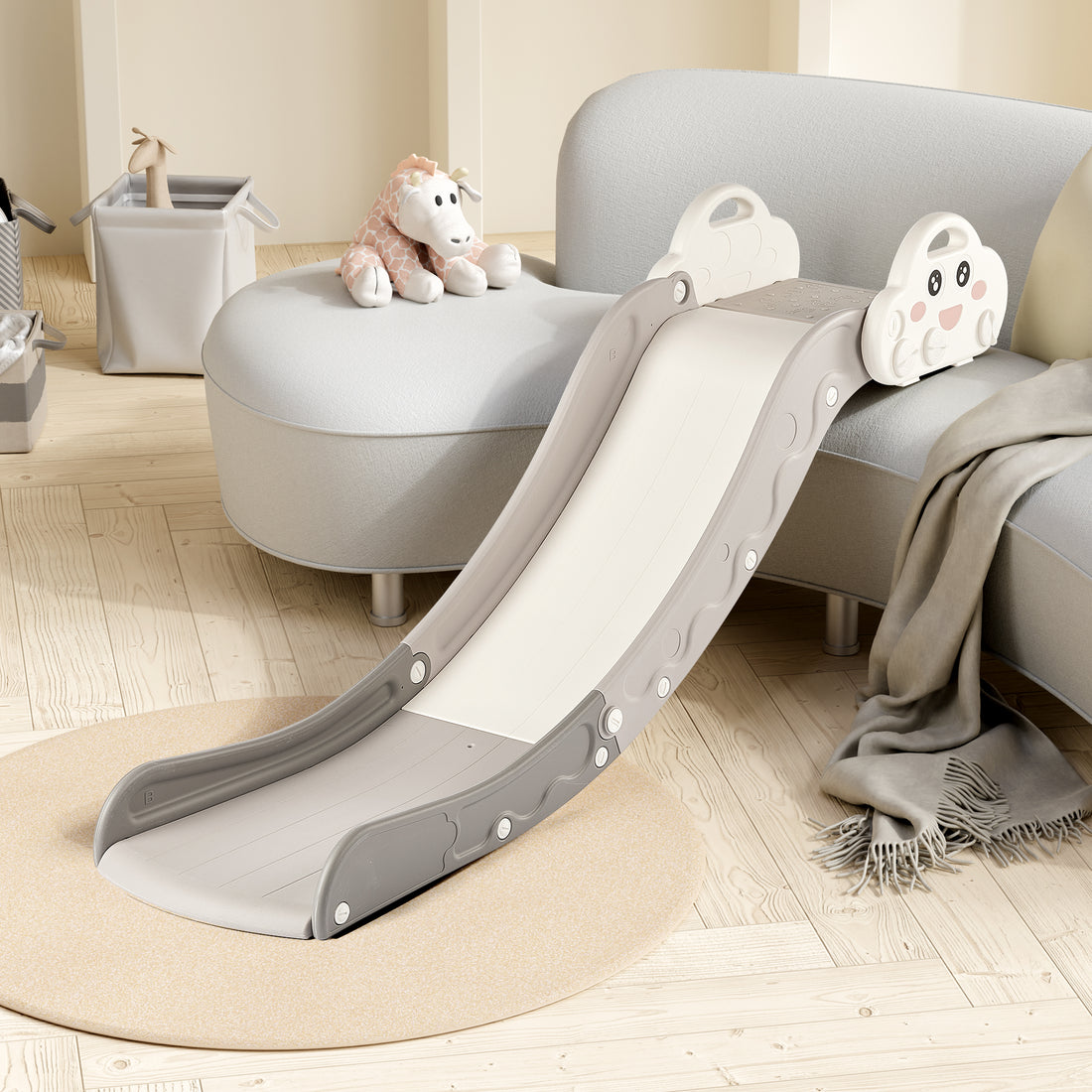 DUKE BABY Toddler Sofa and Bed-side Slide - White