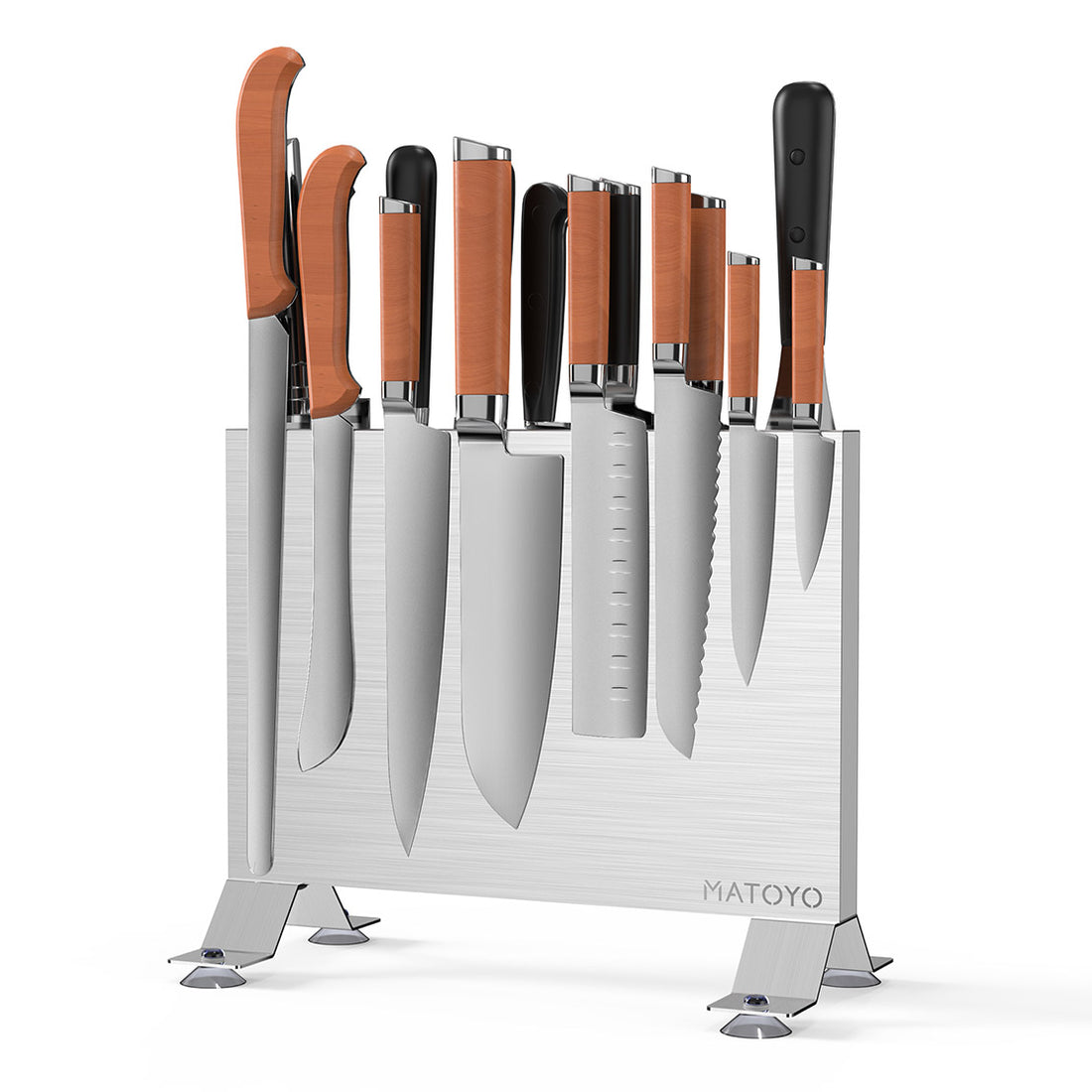 Universal Knife Block Holder, Large Black Stainless Steel Kitchen