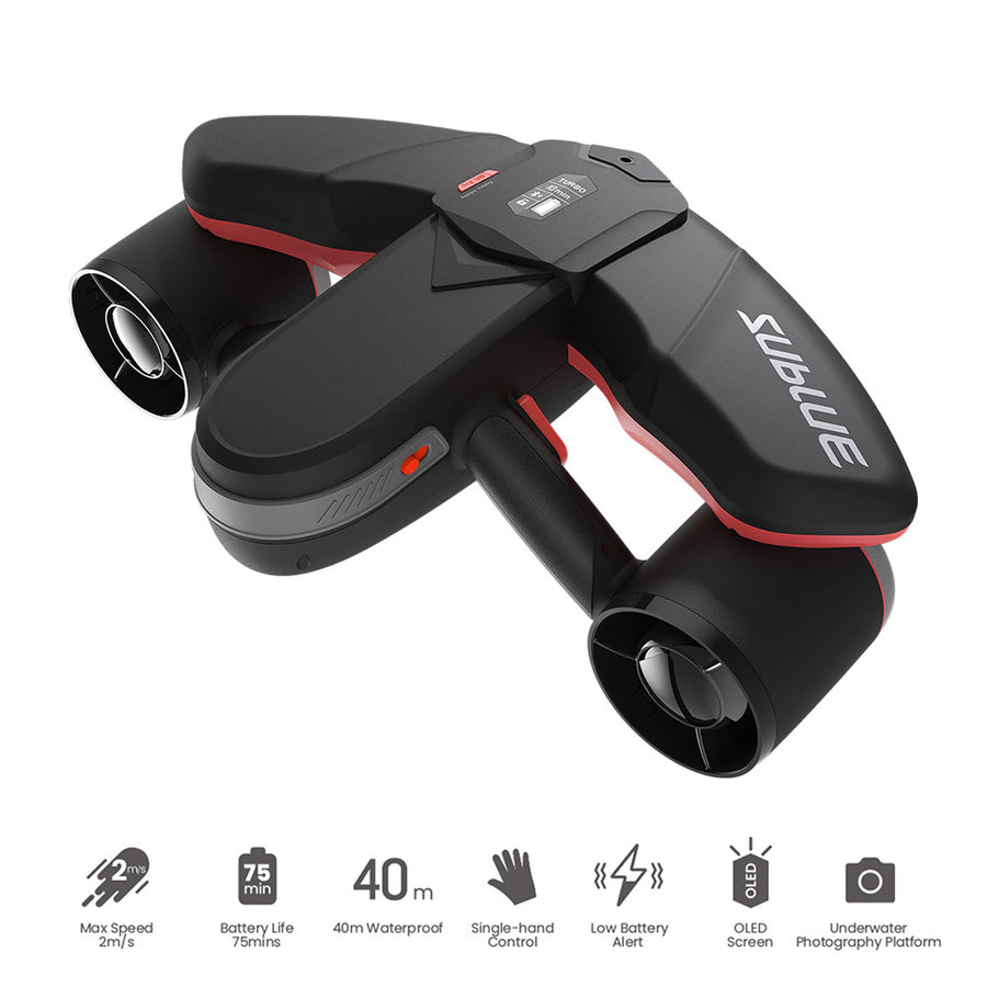 Sublue, Underwater Scooter , Compass and Camera Mount, Motor Scooter for Adults & Kids, Smart Scooter, Diving, Snorkeling, Red