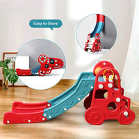EALING BABY4 in 1 Car Shape Kids Slide-Toddler Climbing Toy With Basketball Hoop, Ring Toss And Slide -Toddler Slides With Big Buffer Area For Kids Gift -Red Inside/Outside Play set For 3-6 Years