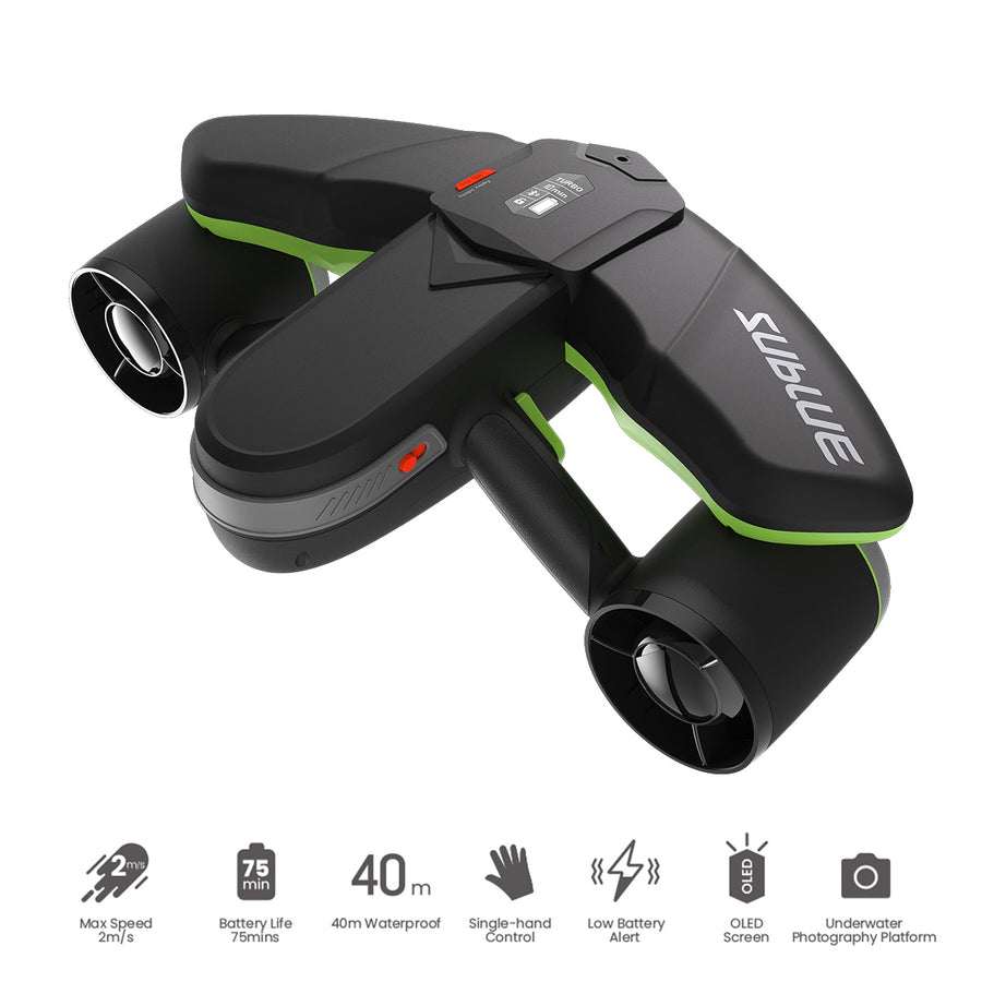 Sublue, Underwater Scooter , Compass and Camera Mount, Motor Scooter for Adults & Kids, Smart Scooter, Diving, Snorkeling, Green