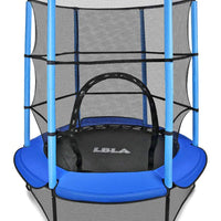 EALING BABY 55-Inch Trampoline with EnclosureNet -Mini Trampoline with Safety Pad and Springs -Toddler Trampoline with Heavy Duty 6 Legs -Trampoline for Kids& Toddlers -Outdoor/indoor Trampoline--Blue