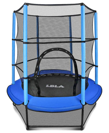 EALING BABY 55-Inch Trampoline with EnclosureNet -Mini Trampoline with Safety Pad and Springs -Toddler Trampoline with Heavy Duty 6 Legs -Trampoline for Kids& Toddlers -Outdoor/indoor Trampoline--Blue