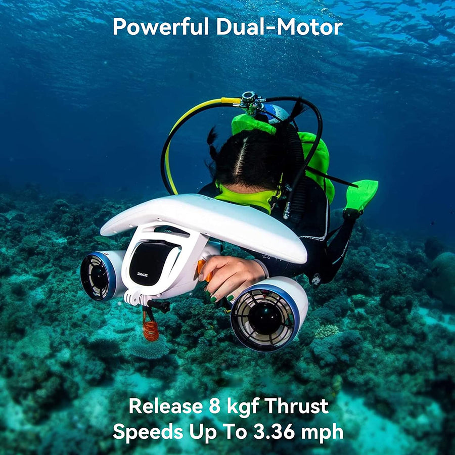 Sublue, Underwater Scooter , Compass and Camera Mount, Motor Scooter for Adults & Kids, Smart Scooter, Diving, Snorkeling, White